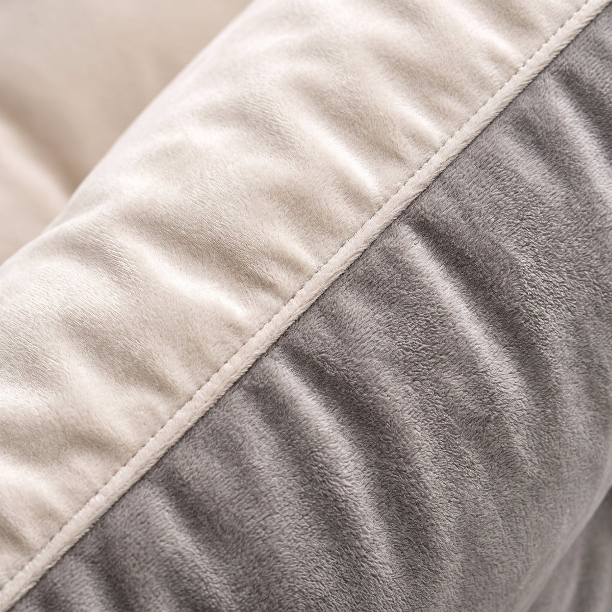 Grand Pouf Canapé Gris Bicolore