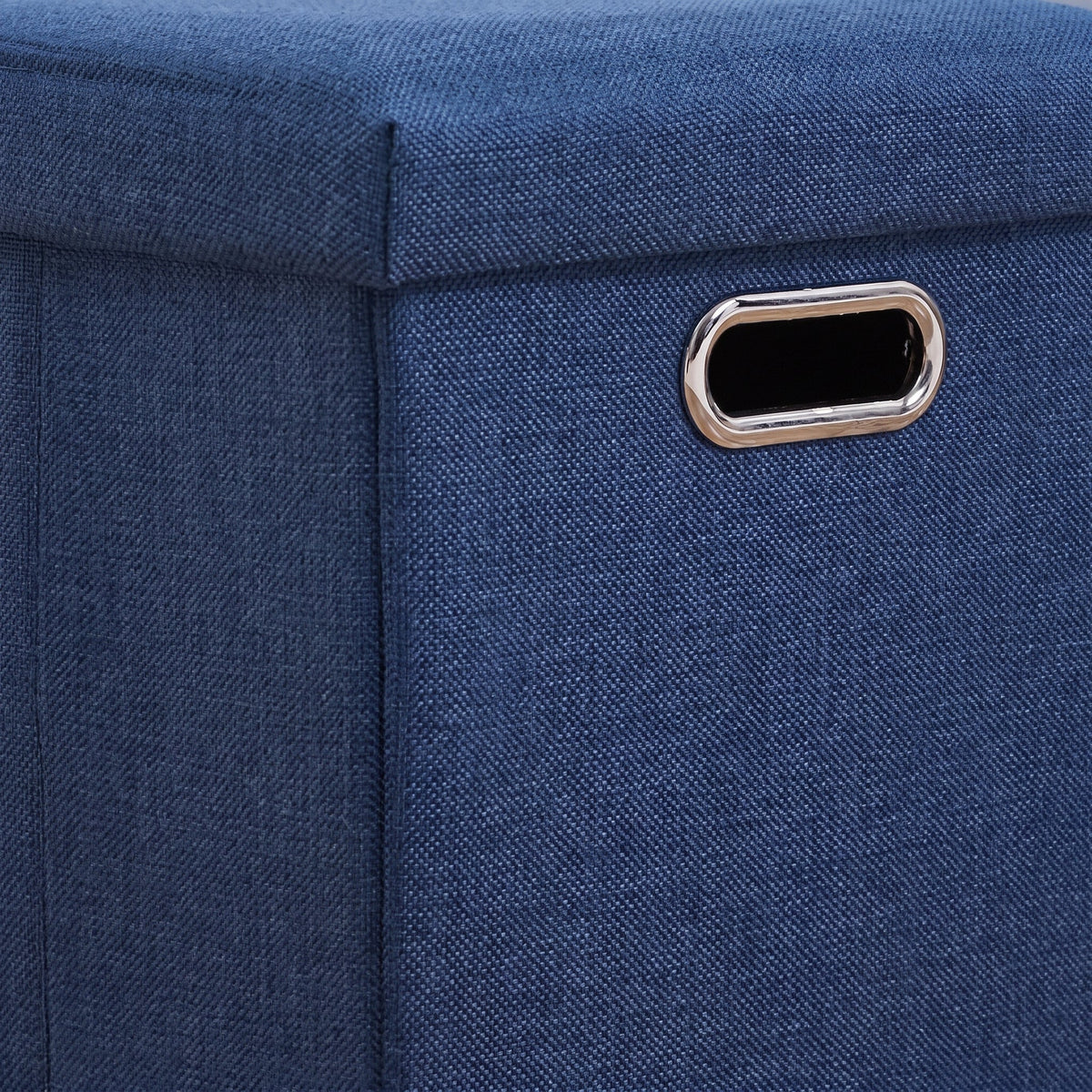 Pouf Bleu Roi Coffre Cube Chambre