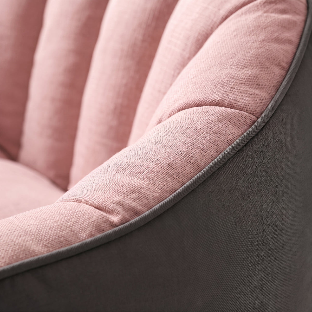 Pouf Canapé Bicolore Rose Gris