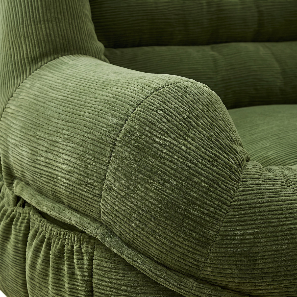 Pouf Canapé Velours Côtelé Vert