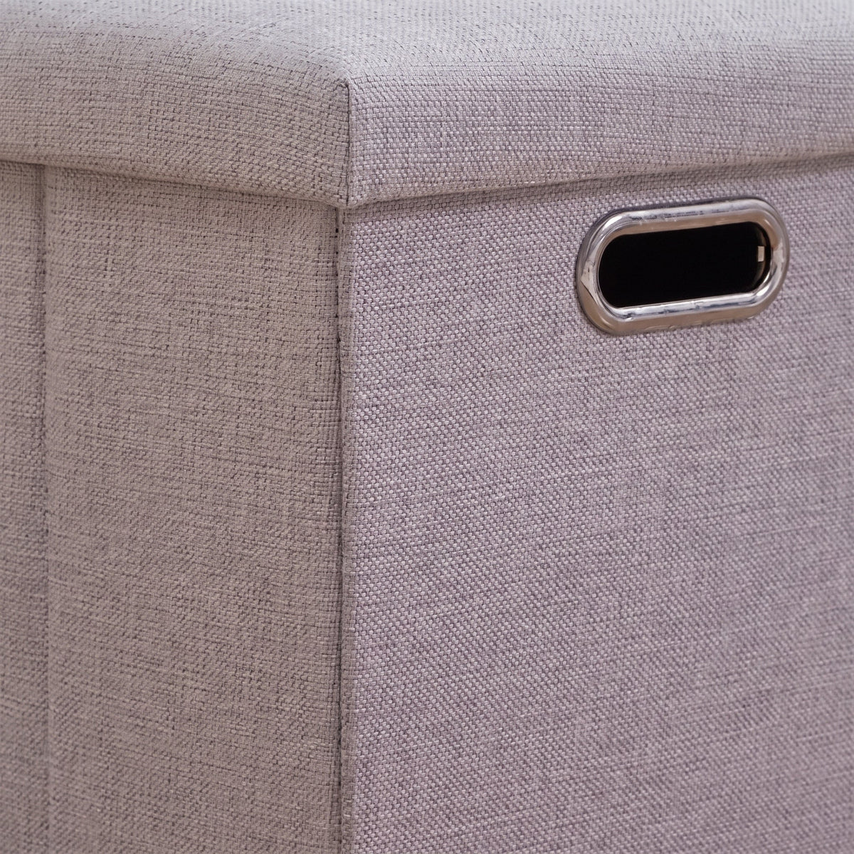 Pouf Pour Chambre Coffre Cube Gris