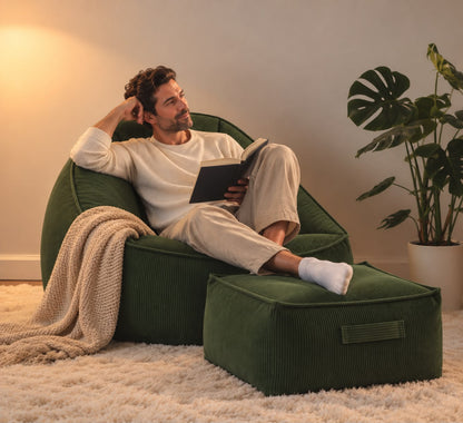 Pouf Poire Vert Salon Canapé