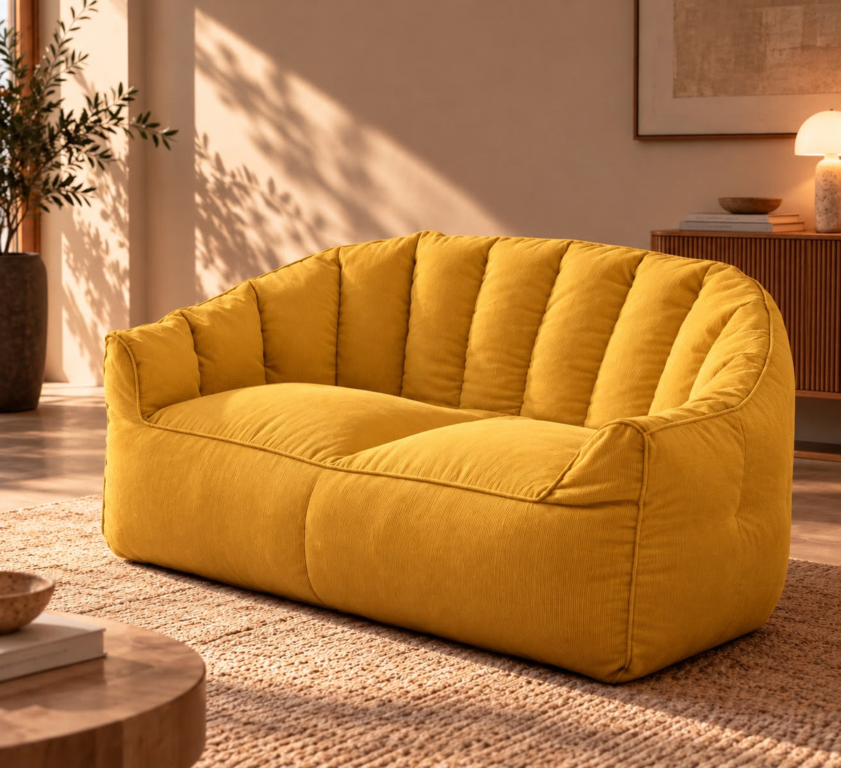 Pouf Canapé Salon Jaune