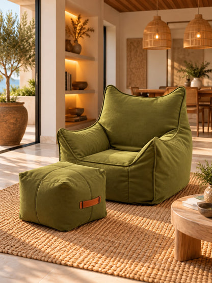 Fauteuil Pouf Salon Vert
