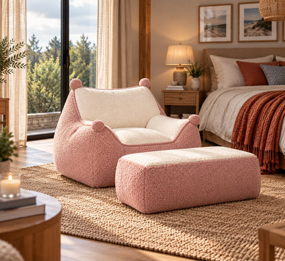 Fauteuil Pouf Chambre Rose