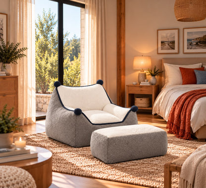 Fauteuil Pouf Chambre Gris