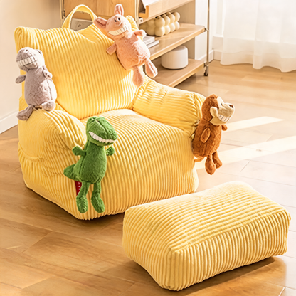Fauteuil Pouf Chambre Ado Velours Jaune