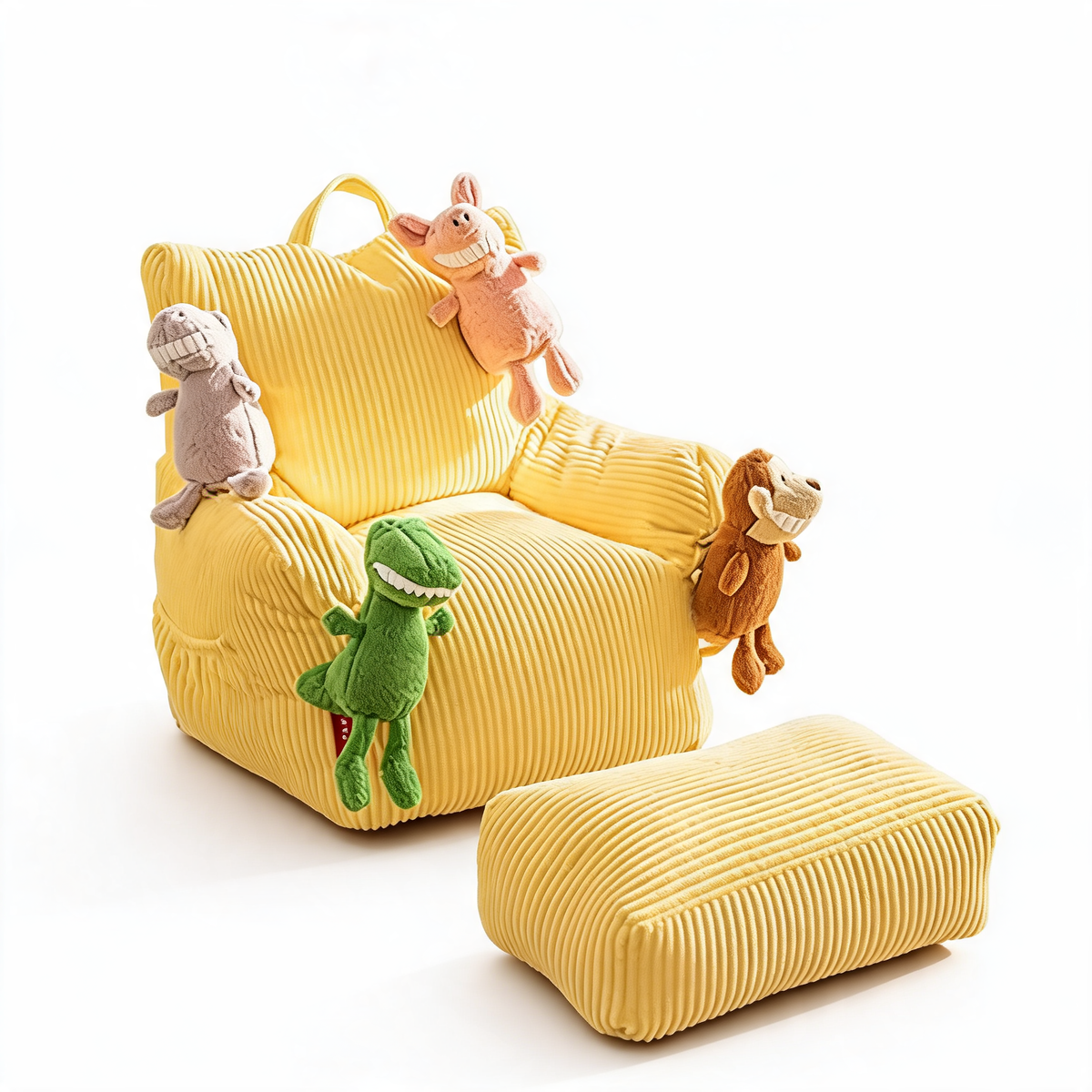 Fauteuil Pouf Chambre Ado Velours Jaune