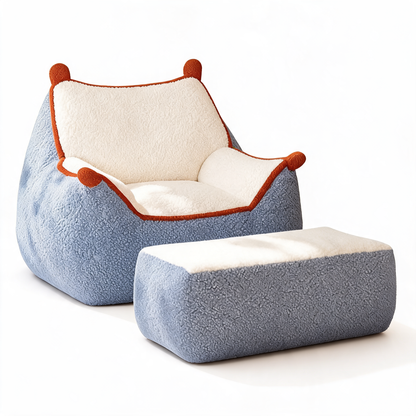 Fauteuil Pouf Chambre Bleu