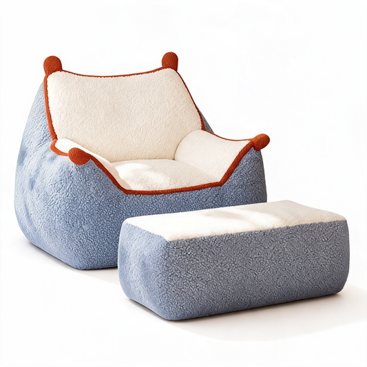 Fauteuil Pouf Chambre Bleu