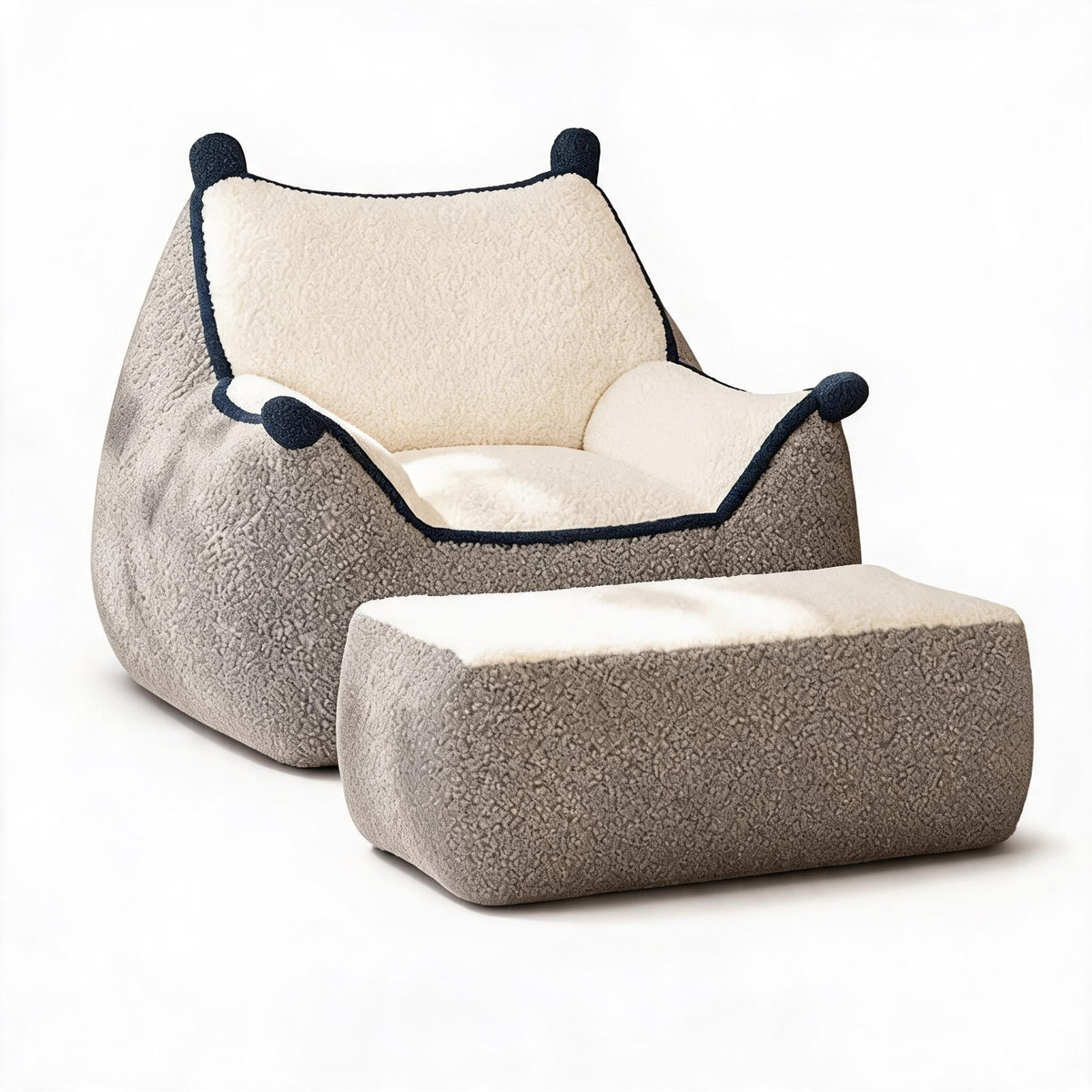 Fauteuil Pouf Chambre Gris