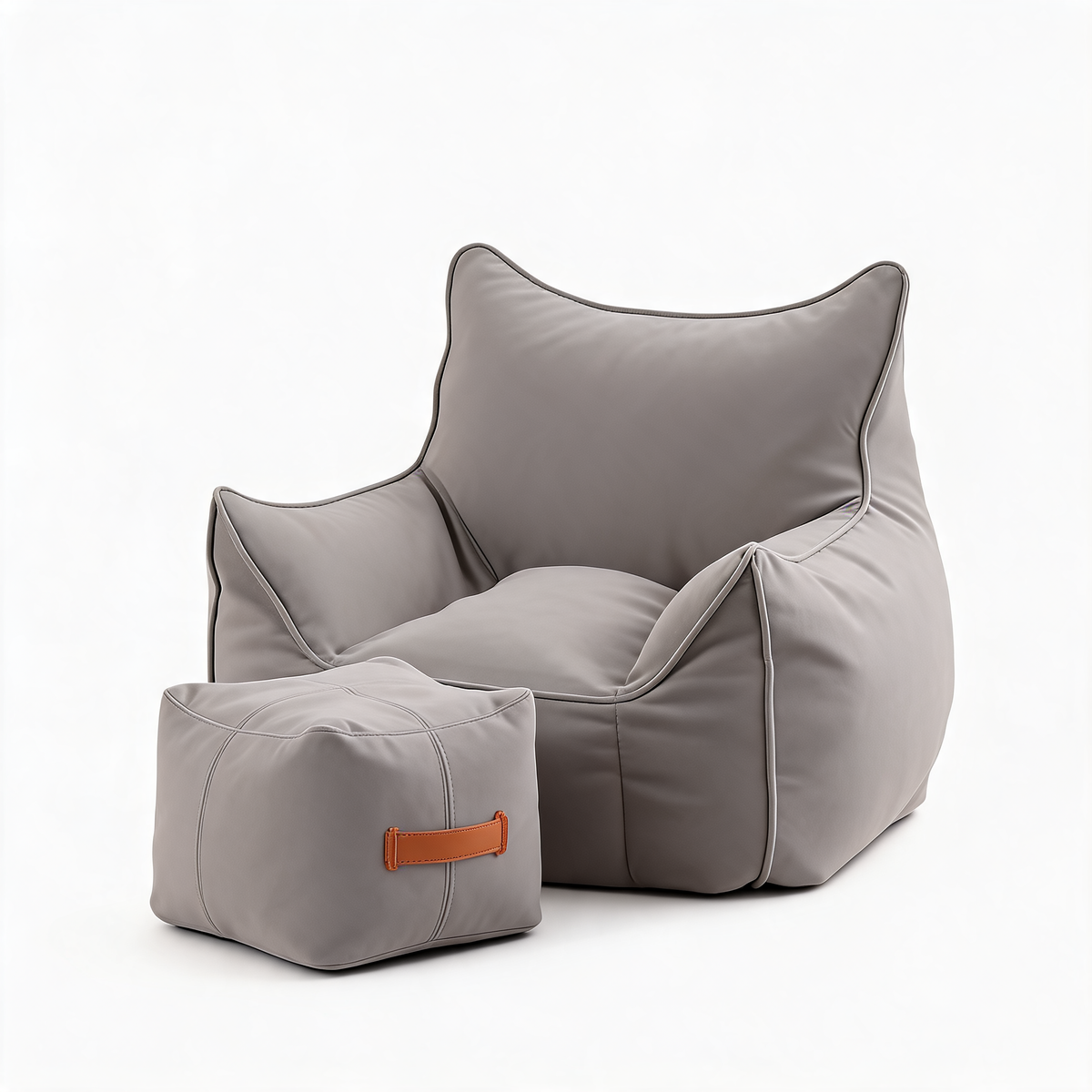 Fauteuil Pouf Gris Salon