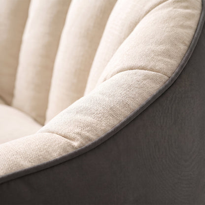 Grand Pouf Canapé Bicolore Beige Gris