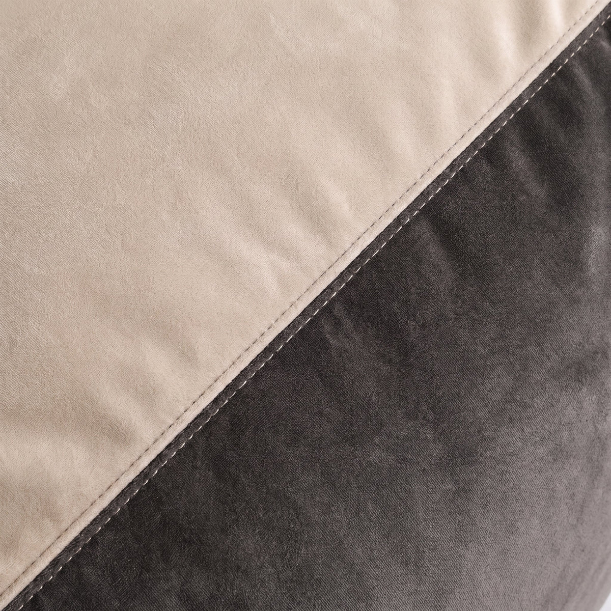 Grand Pouf Canapé Bicolore Beige