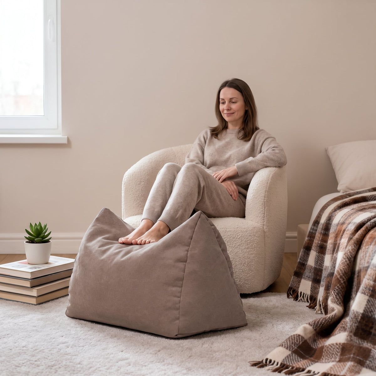 Grand Pouf Chambre Repose-Pieds