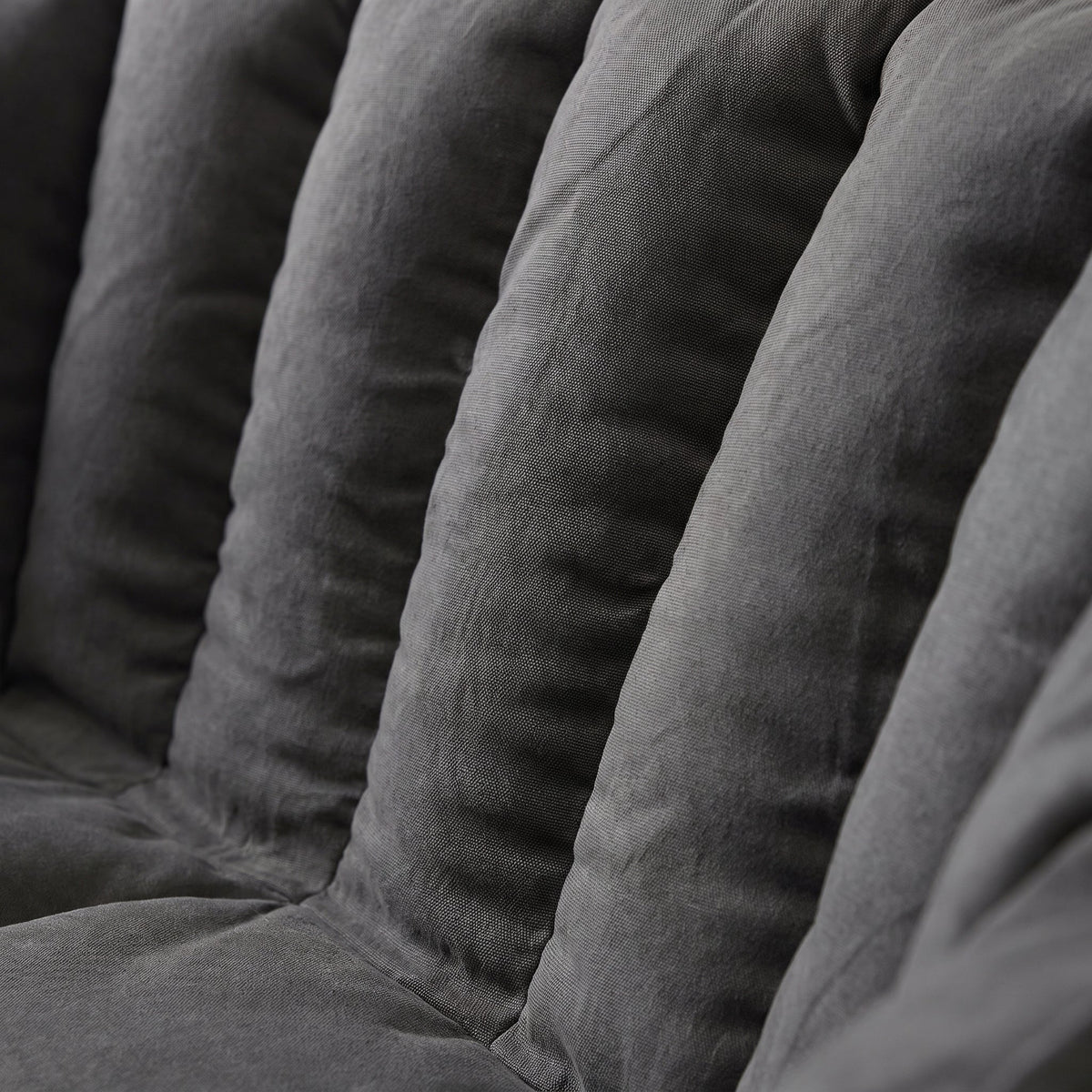 Grand Pouf Salon Canapé Gris Foncé