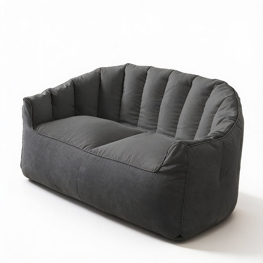 Grand Pouf Salon Canapé Gris Foncé
