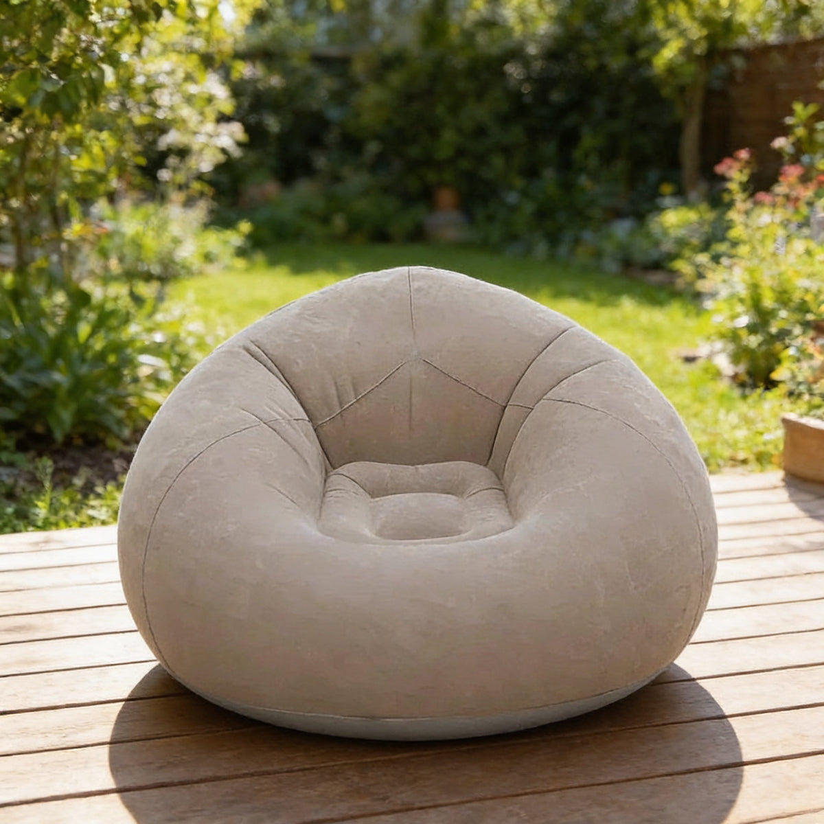 Gros Pouf Extérieur Gonflable Canapé Gris