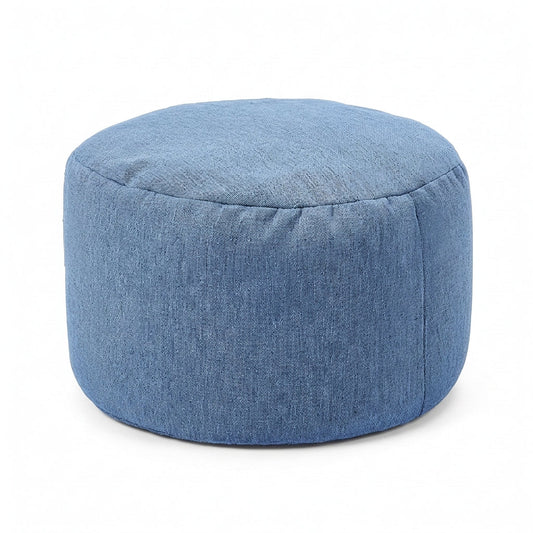 Petit Pouf Repose-Pieds Bleu