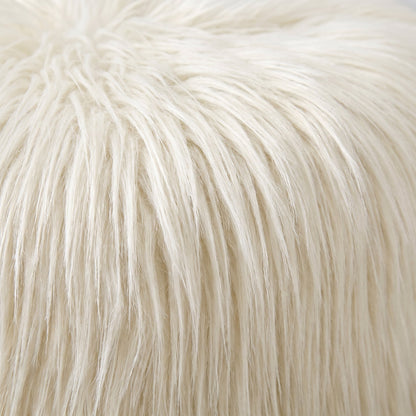 Petit Pouf Rond Blanc Décoratif