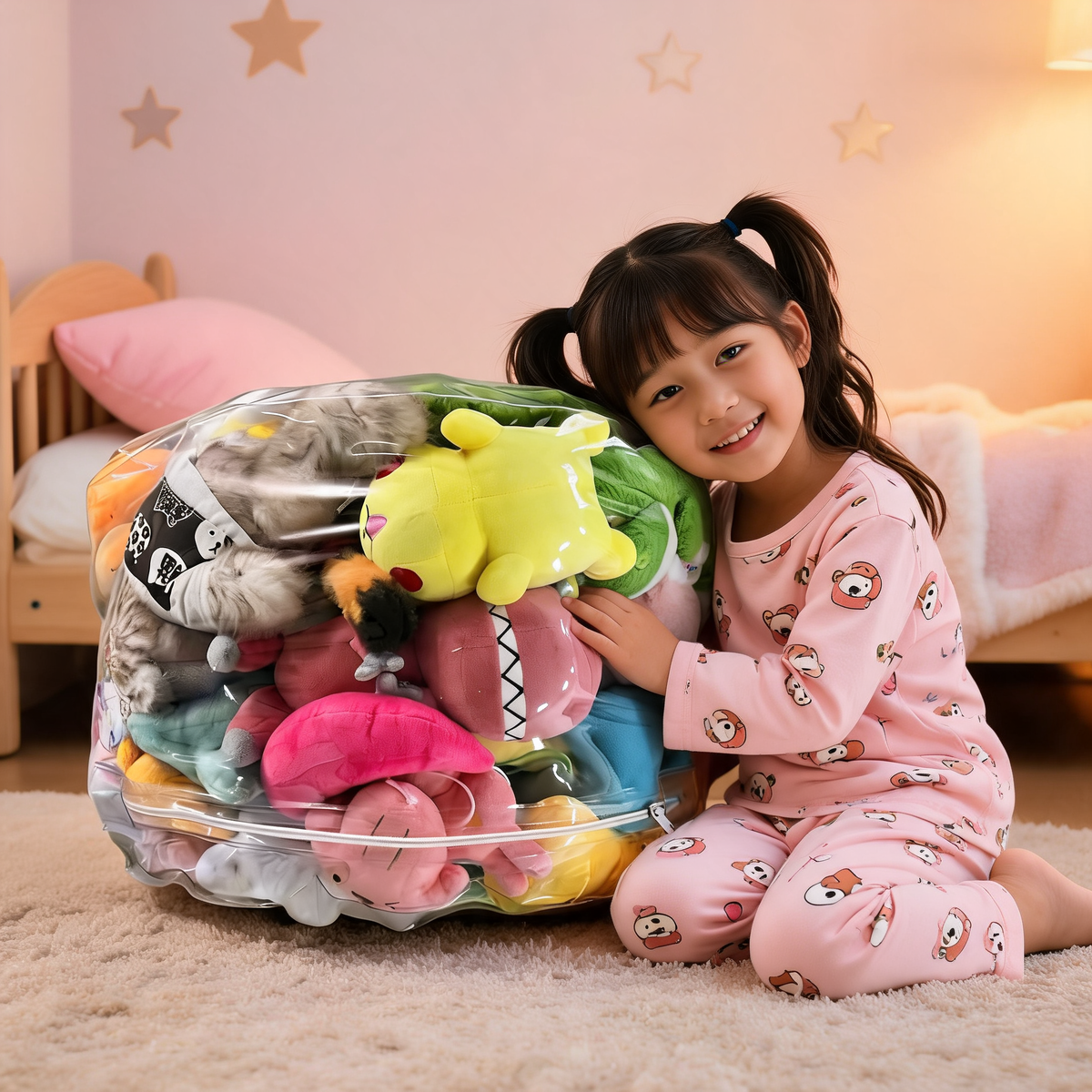 Pouf Bébé Assis Rangement Animaux