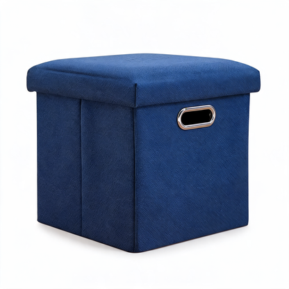 Pouf Bleu Roi Coffre Cube Chambre