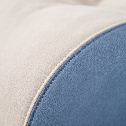 Pouf Canapé 2 Places Blanc/Bleu