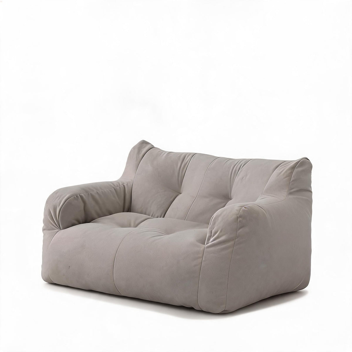 Pouf Canapé 2 Places Gris Clair