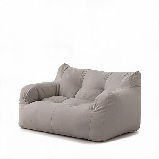 Pouf Canapé 2 Places Gris Clair
