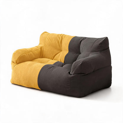 Pouf Canapé 2 Places Jaune/Gris foncé