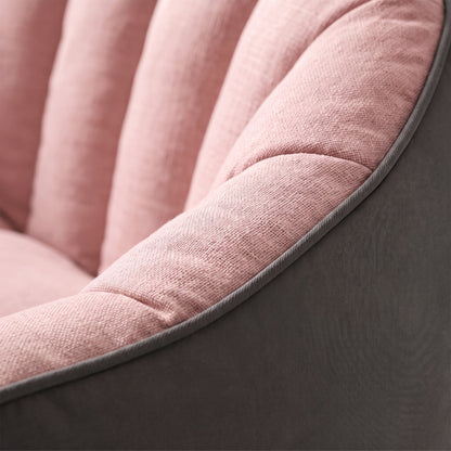 Pouf Canapé Bicolore Rose Gris