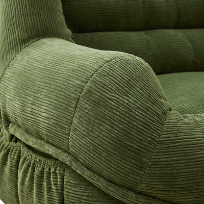 Pouf Canapé Velours Côtelé Vert