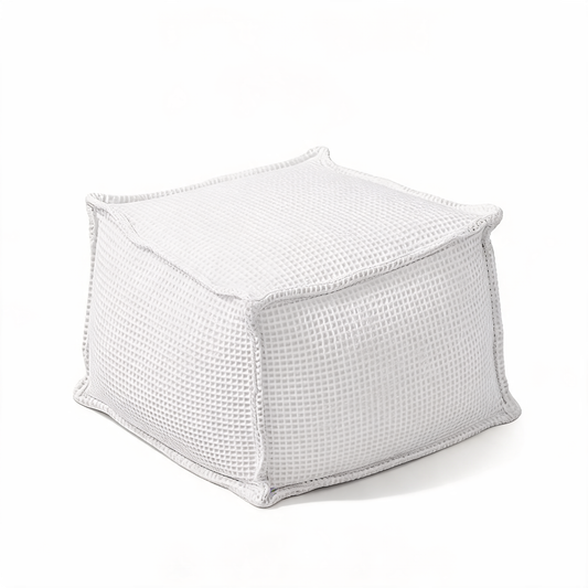 Pouf Carré Blanc Salon