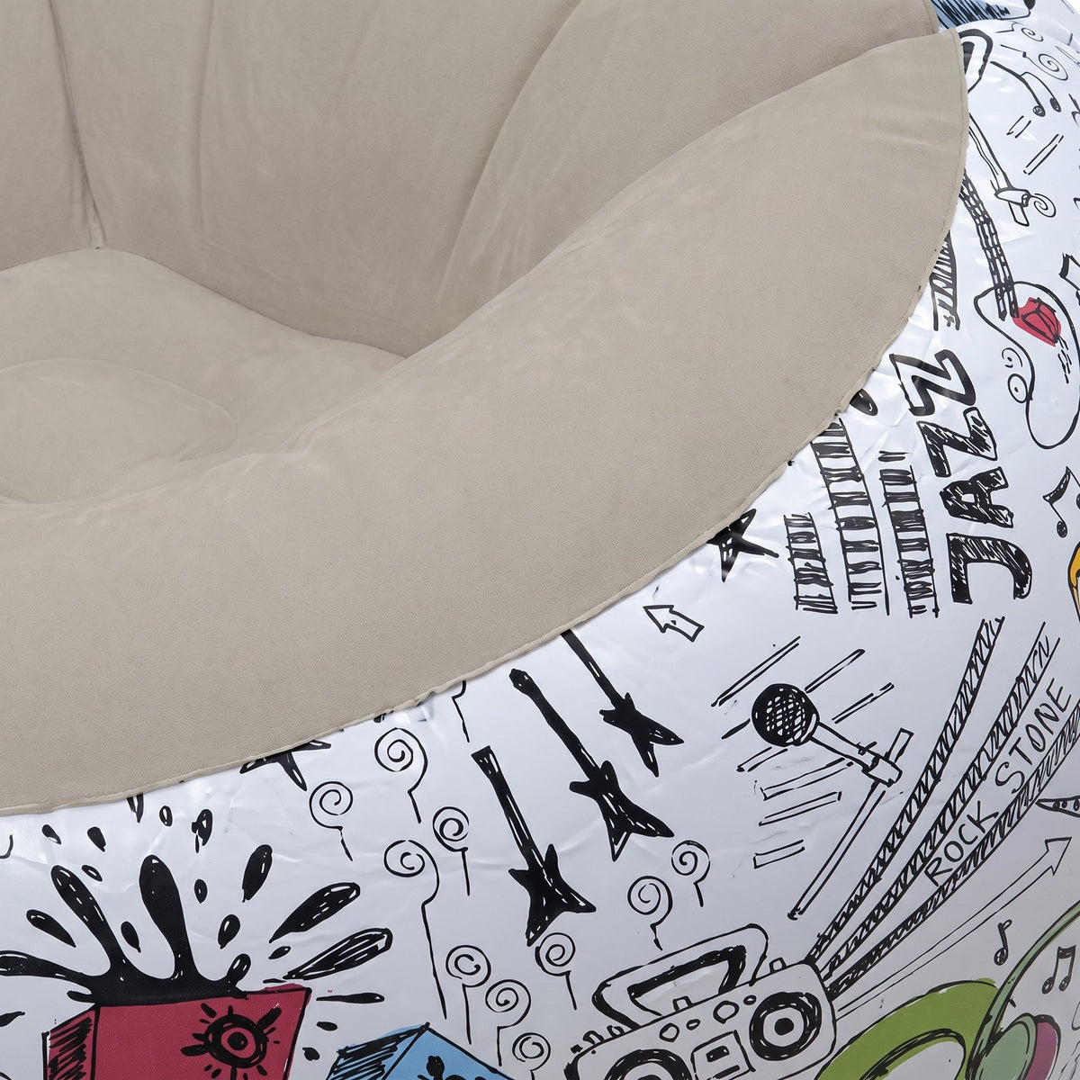 Pouf Chambre À Coucher Gonflable Gris