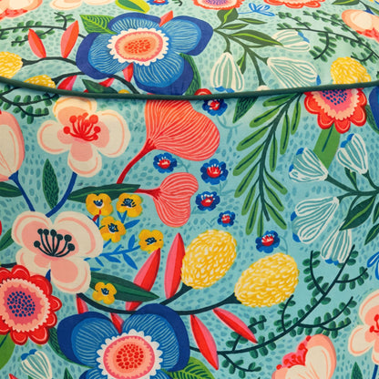 Pouf Rond Scandinave Fleuri