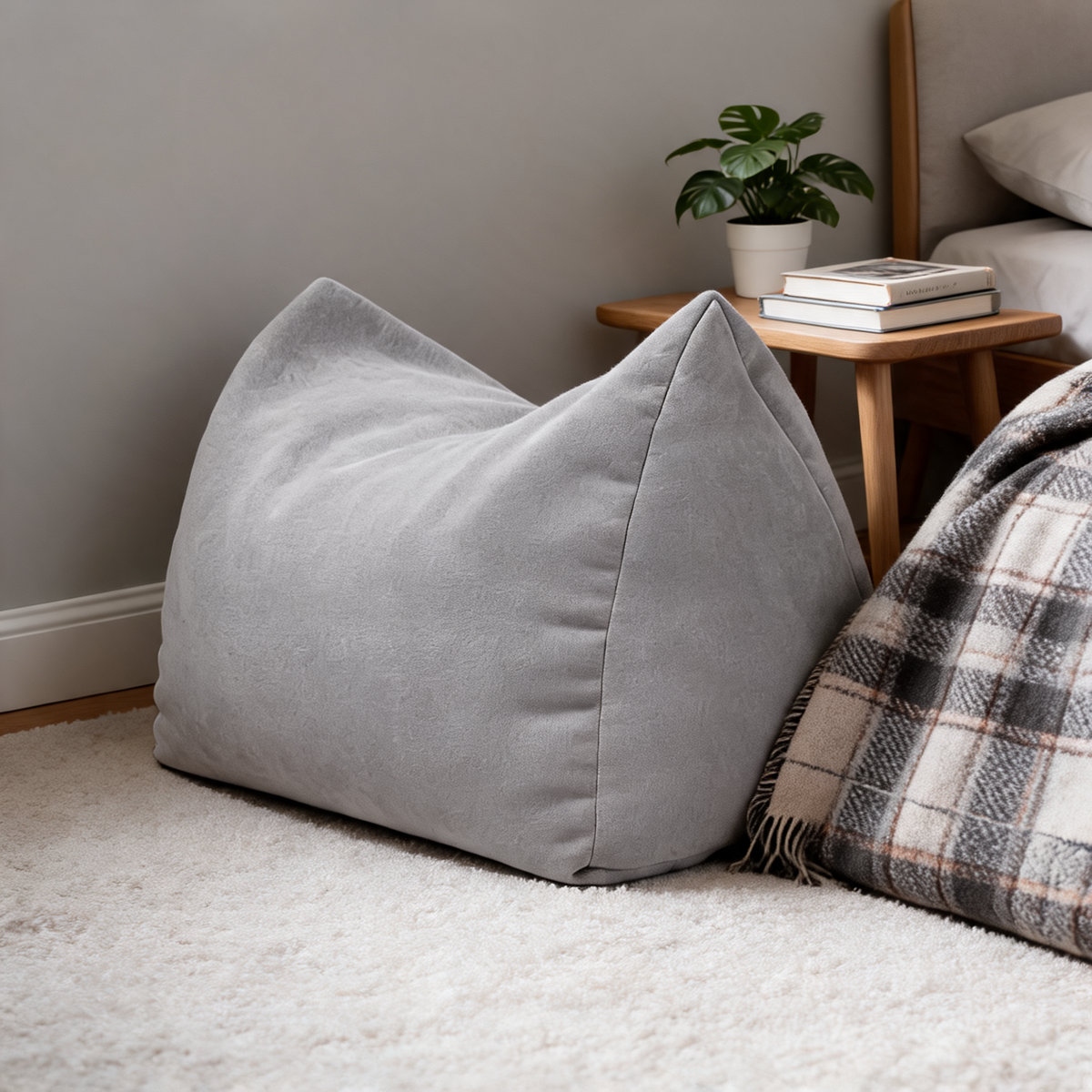 Pouf Chambre Doux Gris Clair