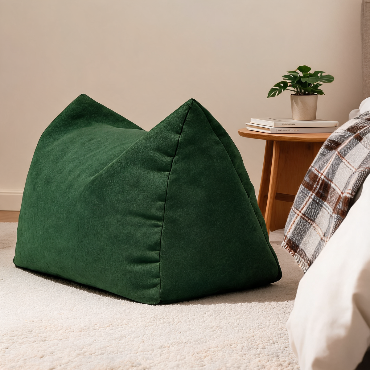 Pouf Chambre Doux Repose-Pieds Vert