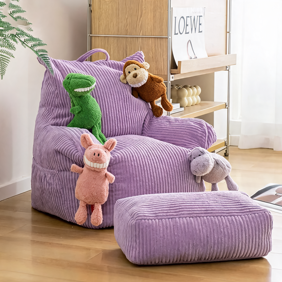 Pouf Chambre Fille Fauteuil Velours Violet