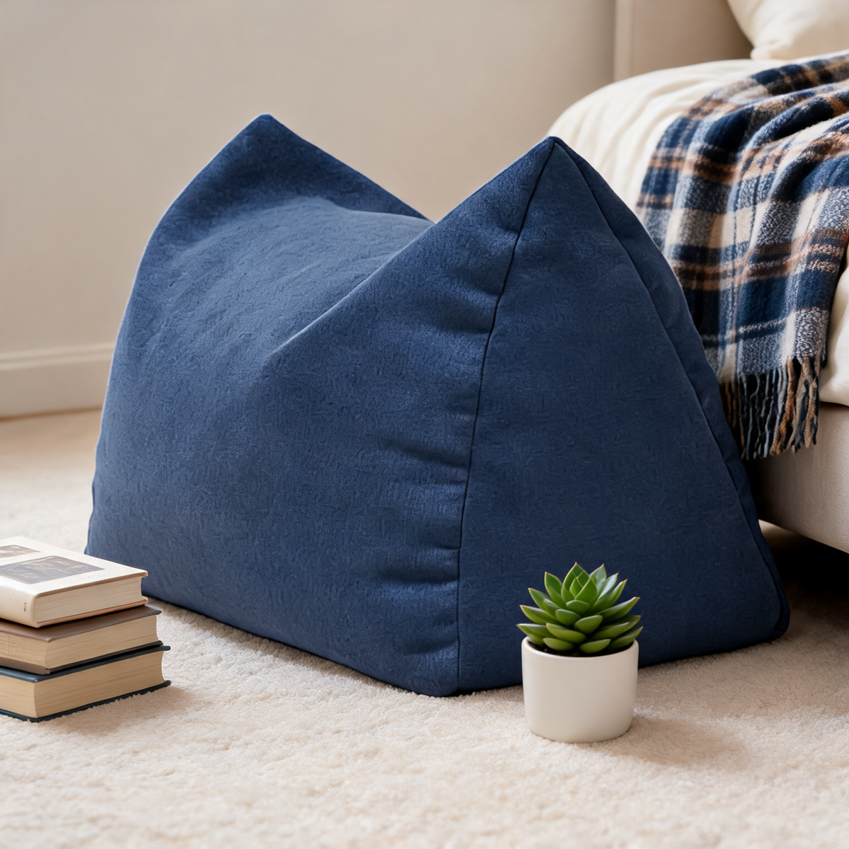 Pouf Chambre Repose-Pieds Bleu Ado