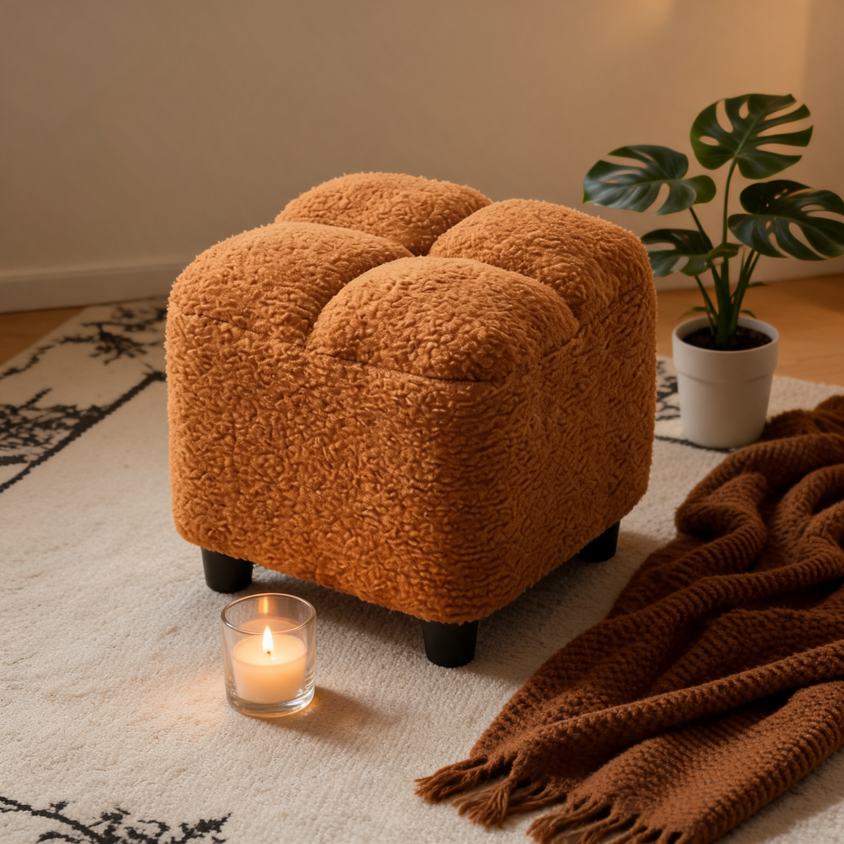 Pouf Coffre Bouclette