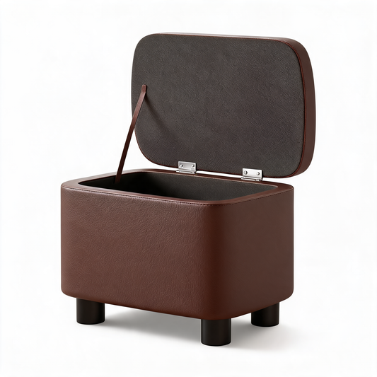 Pouf Coffre Cuir Marron