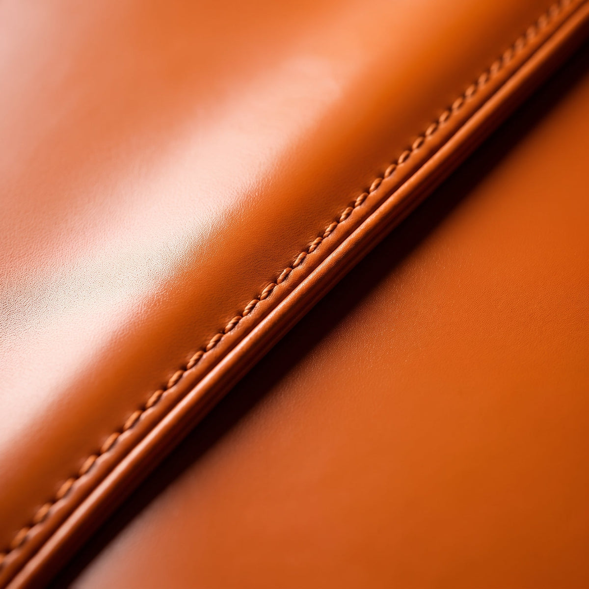 Pouf Coffre Cuir Orange