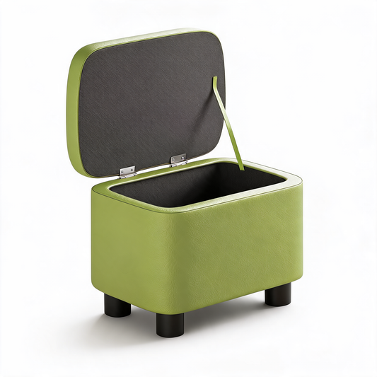 Pouf Coffre Cuir Vert