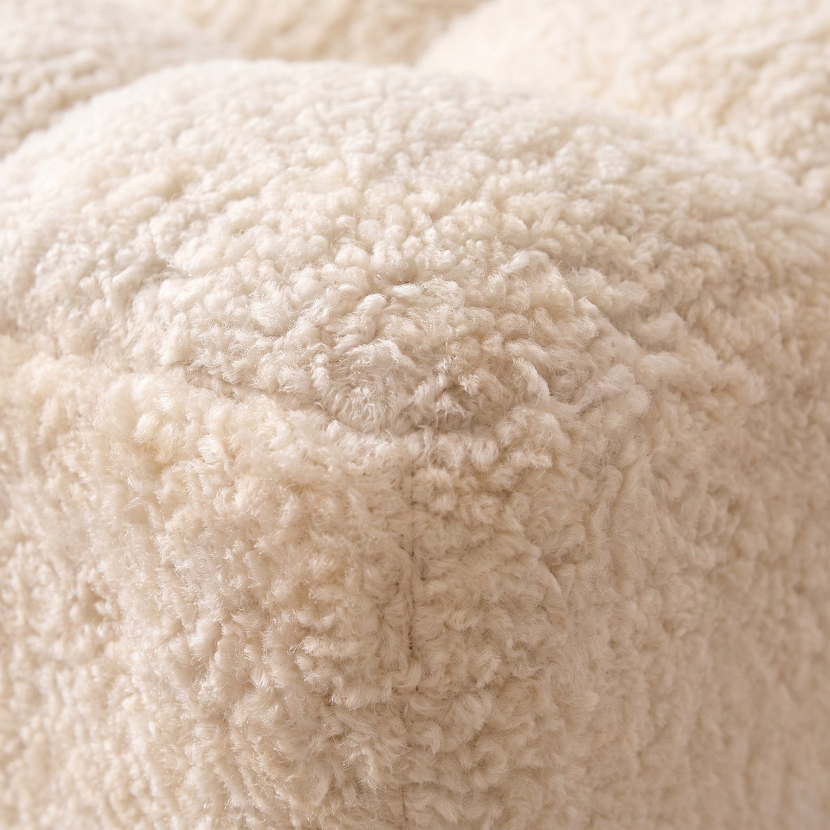 Pouf Coffre Moelleux Beige Carré