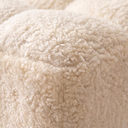 Pouf Coffre Moelleux Beige Carré