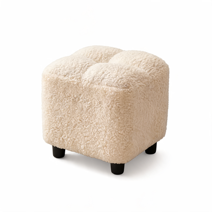Pouf Coffre Moelleux Beige Carré