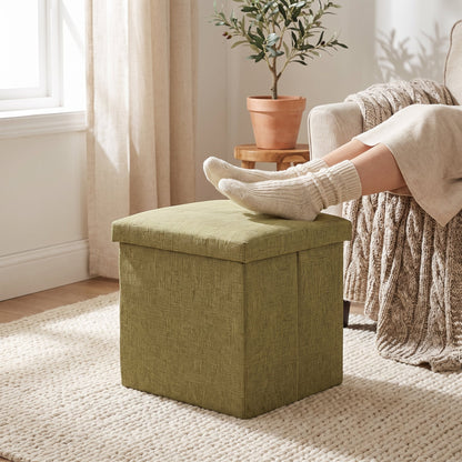 Pouf Coffre Vert Avec Couvercle