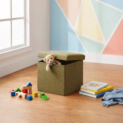 Pouf Coffre Vert Avec Couvercle