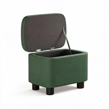 Pouf Coffre Vert Foncé Cuir