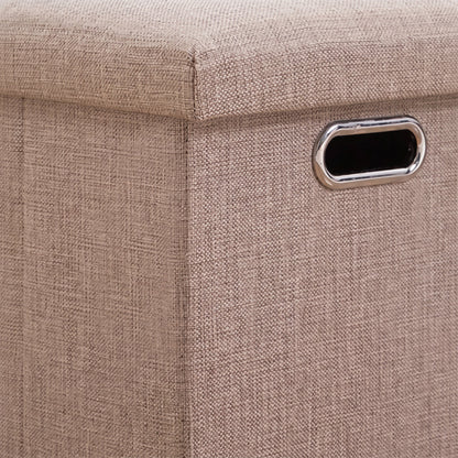 Pouf Cube Rangement Beige Chambre